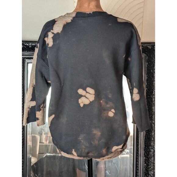 Acid Wash Tie Dye Skeleton"Rock N Roll" Hands Sweatshirt By Gildan Sz Small - Picture 6 of 9